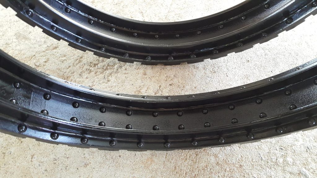 Image of Little Samson Traction Engine Half Back Wheels Strakes Finished Painted 02