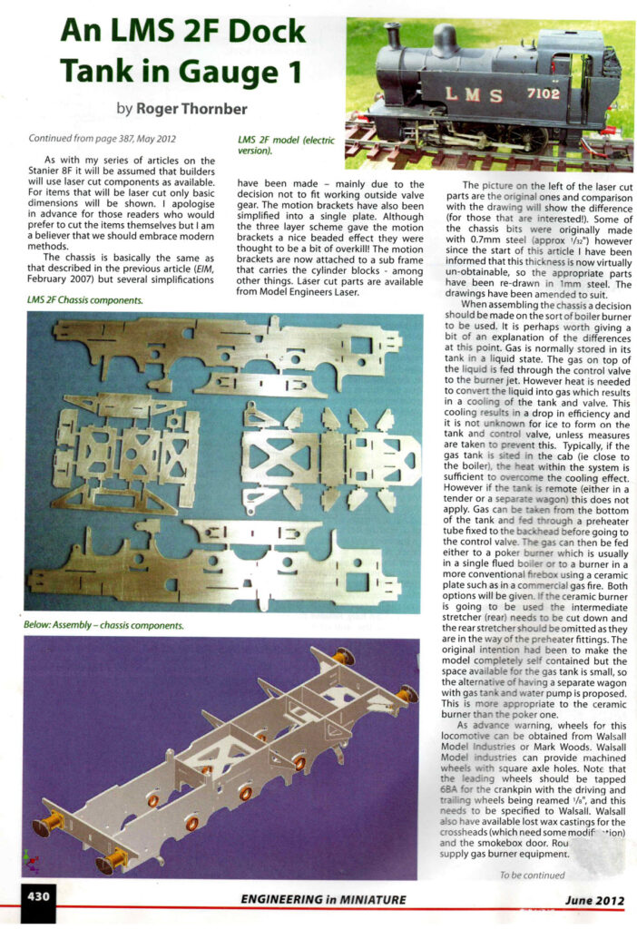 Image showing Engineering In Miniature magazine June 2012 Instructions to build the Gauge 1 LMS 2F