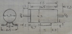 Image of 130V DC Spindle Drive Motor Dimensions