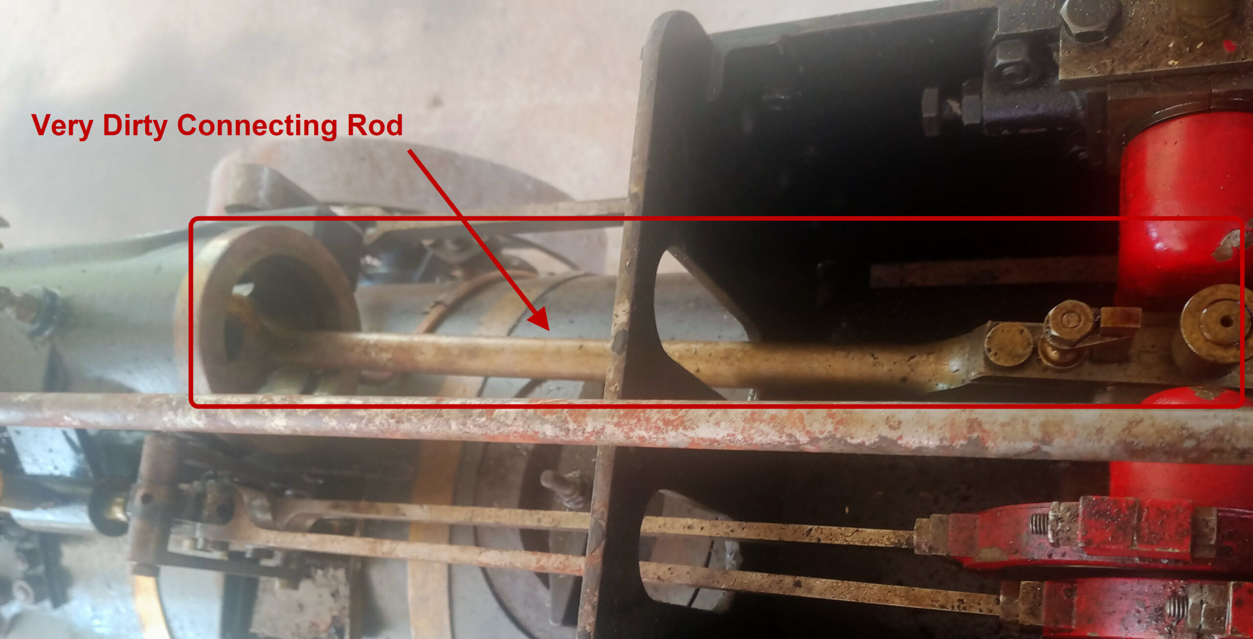 photo showing Little Samson Traction Engine Connecting Rod Before Stripdown for Cleaning